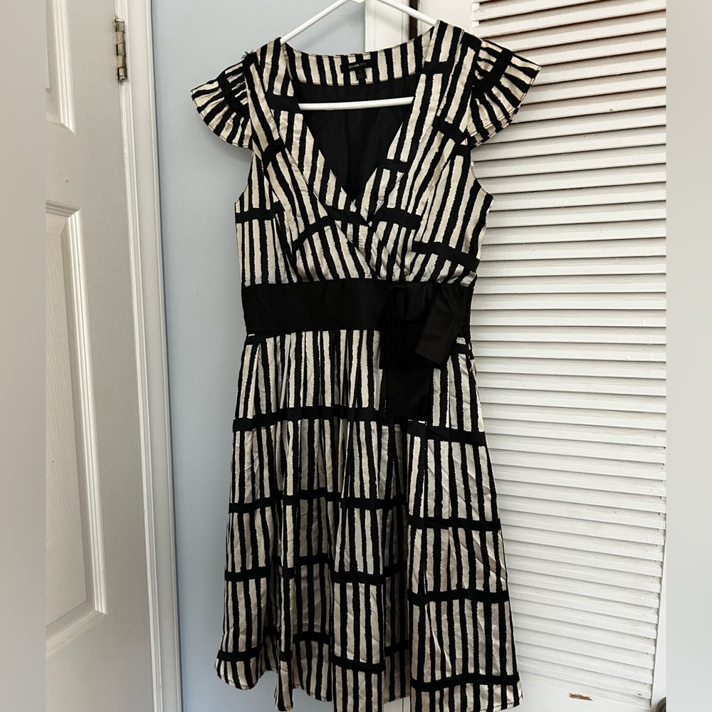 Double Zero Vintage Black and Cream Striped Dress